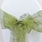 10 Pieces Moss Green or Olive Green Embroidered Organza Chair Sashes Elegant Sheer Wedding Decor 8"x108"